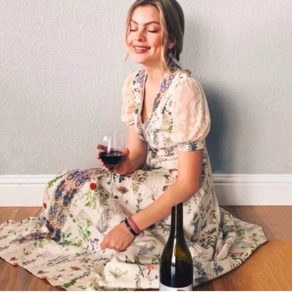 Geisha Designs NWOT Anthropologie Donna Floral Midi Dress Size S. - Picture 5 of 16